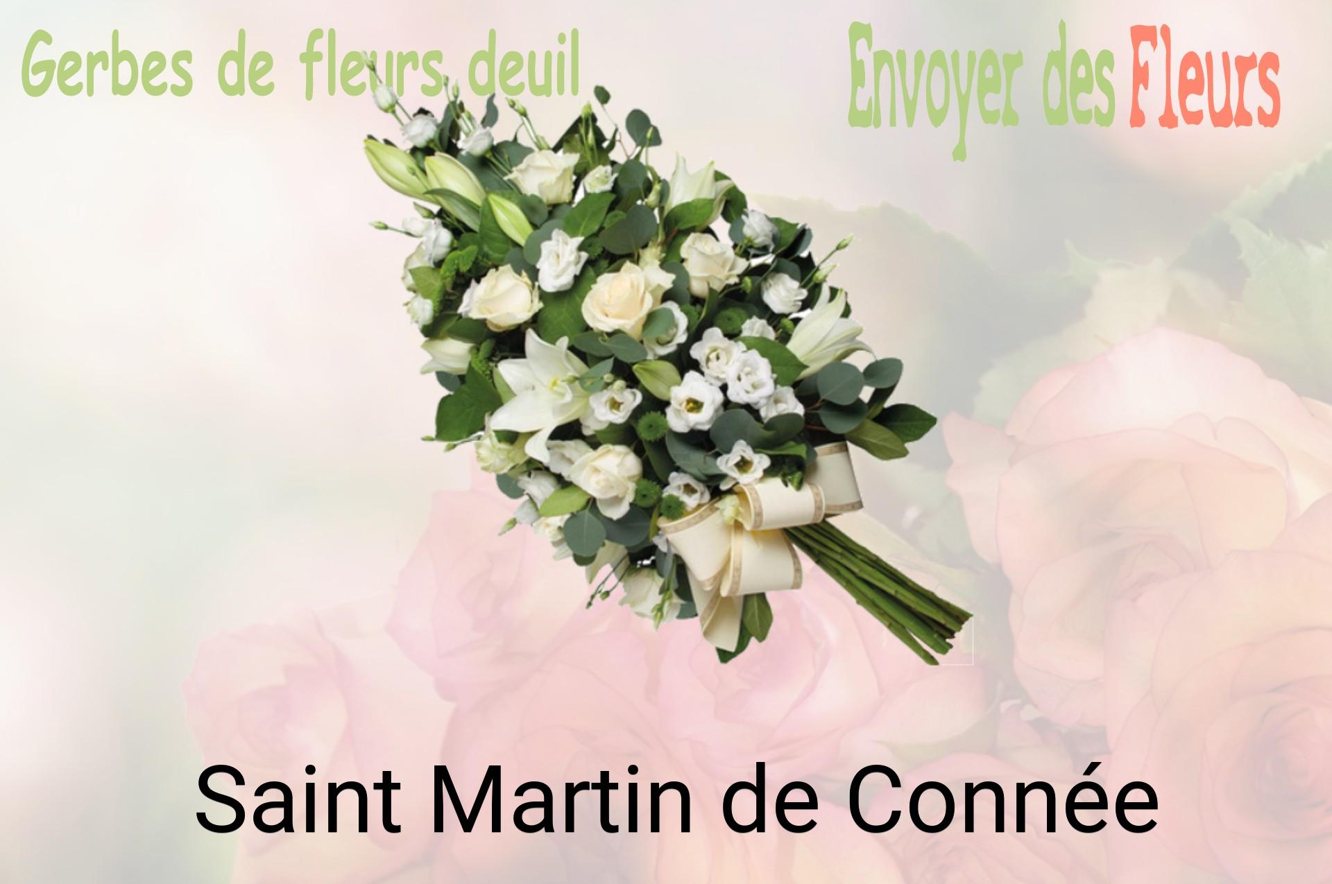 Gerbe de fleurs de deuil livrée à Saint-Martin-de-Connée